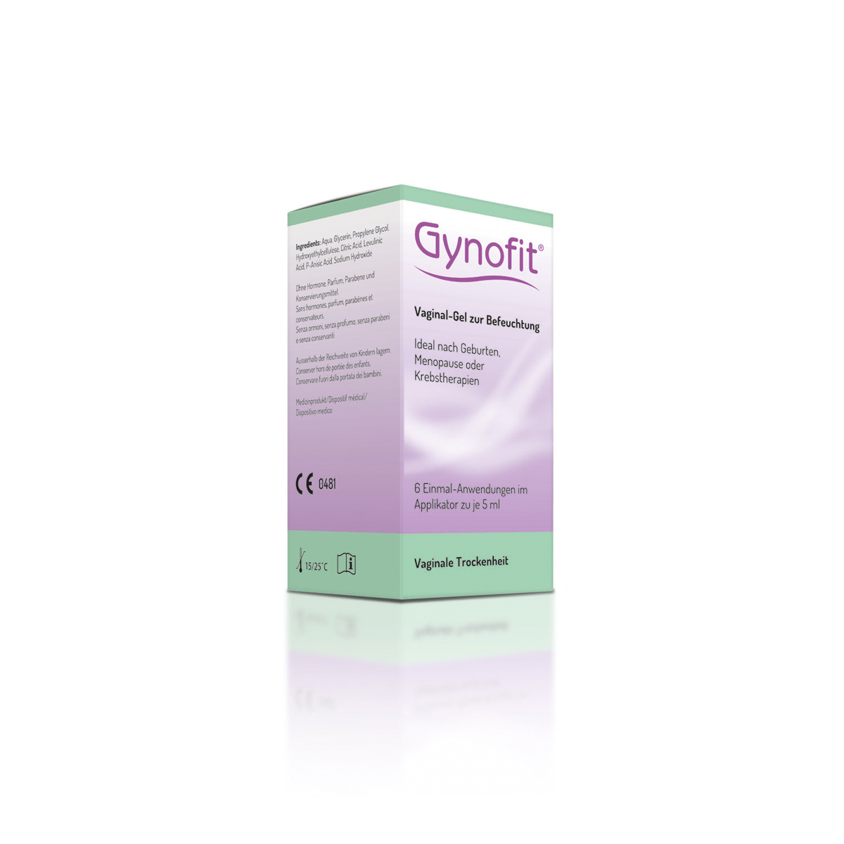 Gynofit Befeuchtungs-Gel Vaginalgel 6 x 5 ml | Wechseljahre | stärkt Schleimhaut für gesunde Bakterienflora | vaginale Trockenheit