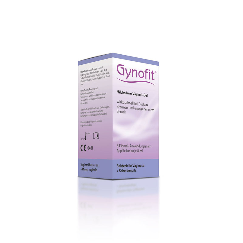 Gynofit Milchsäure-Gel Vaginalgel 6 x 5 ml | Vaginalbeschwerden | Scheideninfektion | Juckreiz | Brennen | Ausfluss | Vaginalflora | samtweich | strap