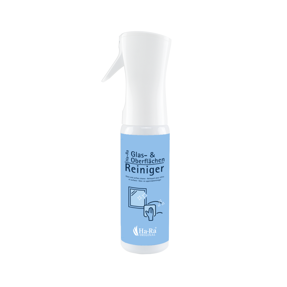 Ha-Ra Glas- & Oberflächenreiniger Set Sprühflasche leer und Vorratsflasche