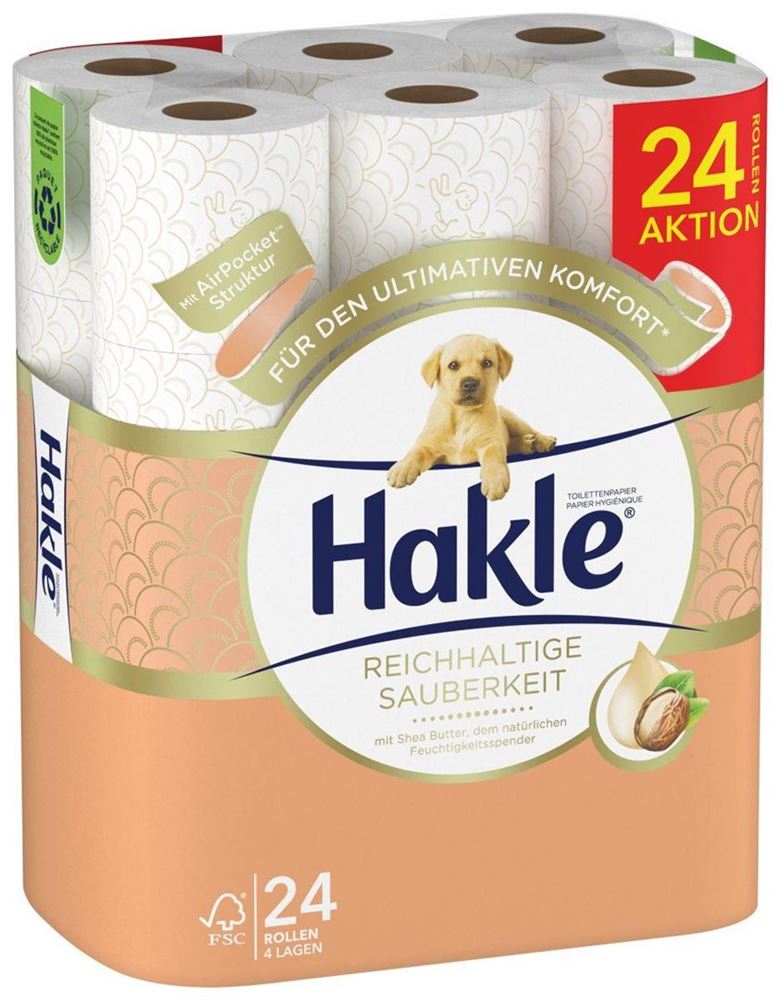 Hakle carta igienica pulizia ricca al burro di karité rotolo 24 pezzi