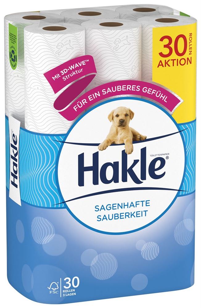 Hakle papier toilette propreté incroyable blanc 30 pce
