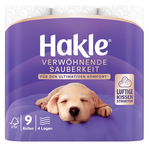 Image of Hakle Toilettenpapier verwöhnende Sauberkeit 4-lagig 140 Blatt mit Air-Pocket Struktur 36 Stk