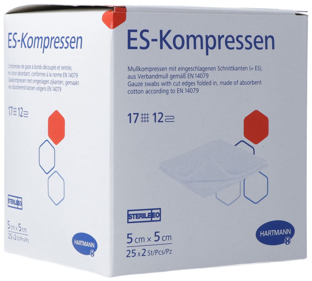 Hartmann ES-Kompresse Typ 17 5x5cm 12fach steril 25 x 2 Stk