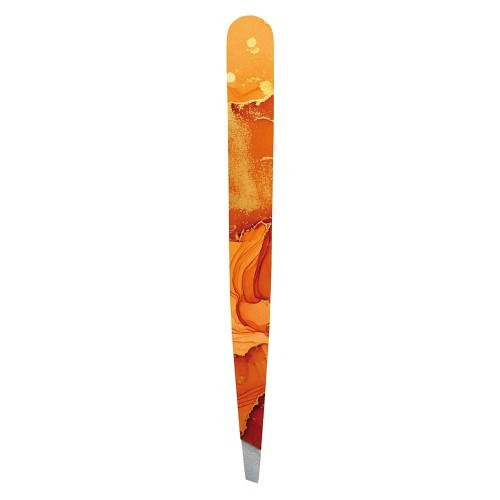 Image of Hausmann Pinzette schräg marmor glitzer orange