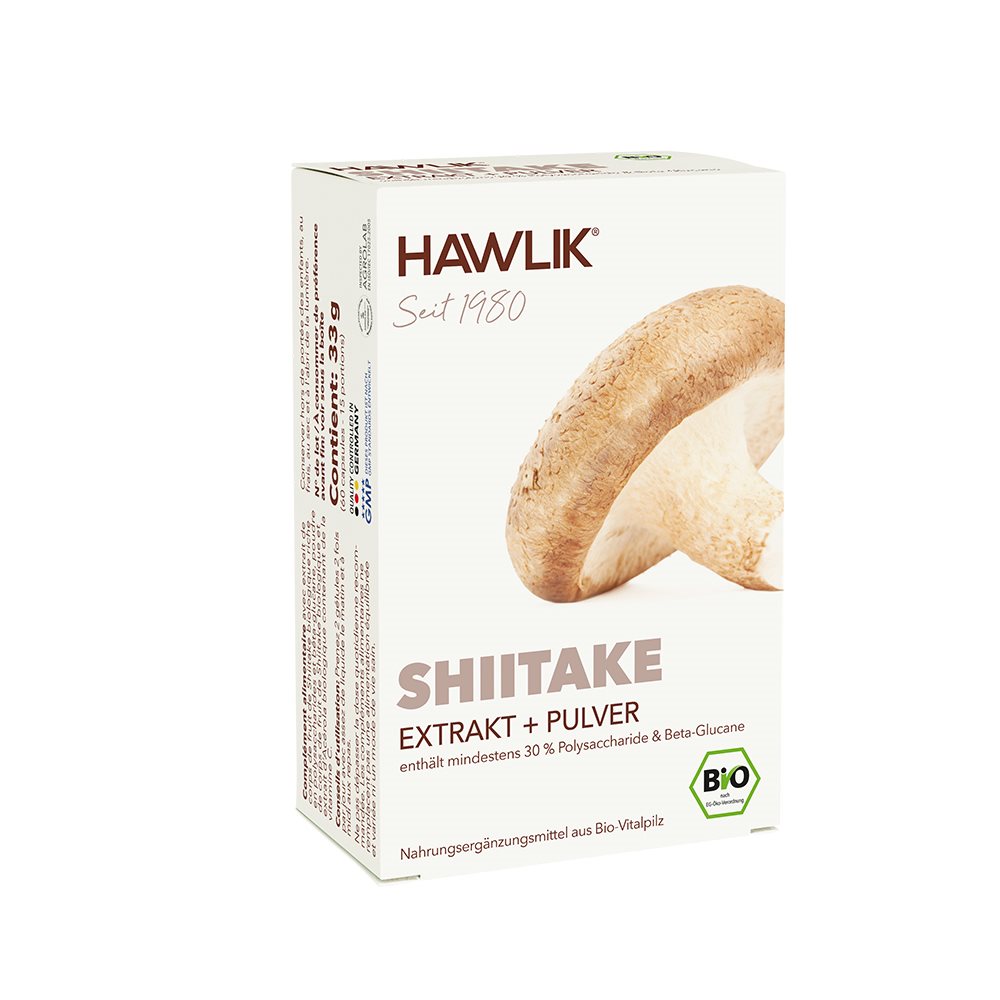 Image of Hawlik Shiitake Extrakt + Pulver Kaps 60 Stk