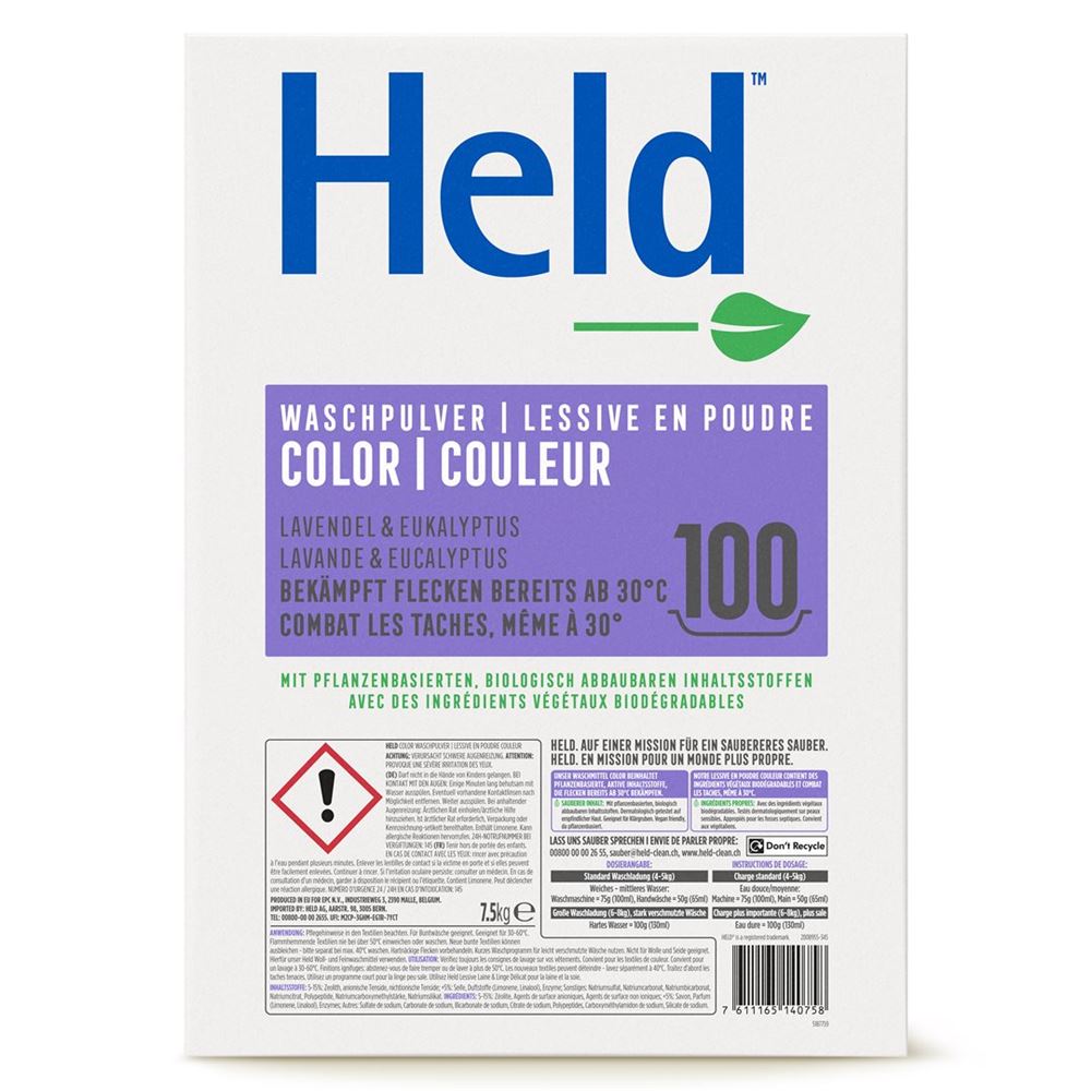 Held lessive linge couleur colora 100 lavage 7.5 kg