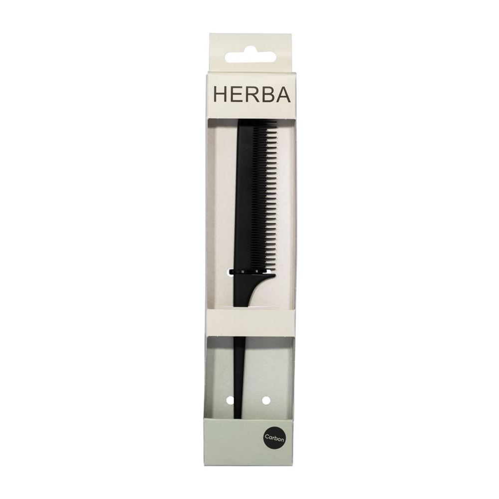 Herba pettine a punta in carbonio denti fini nero