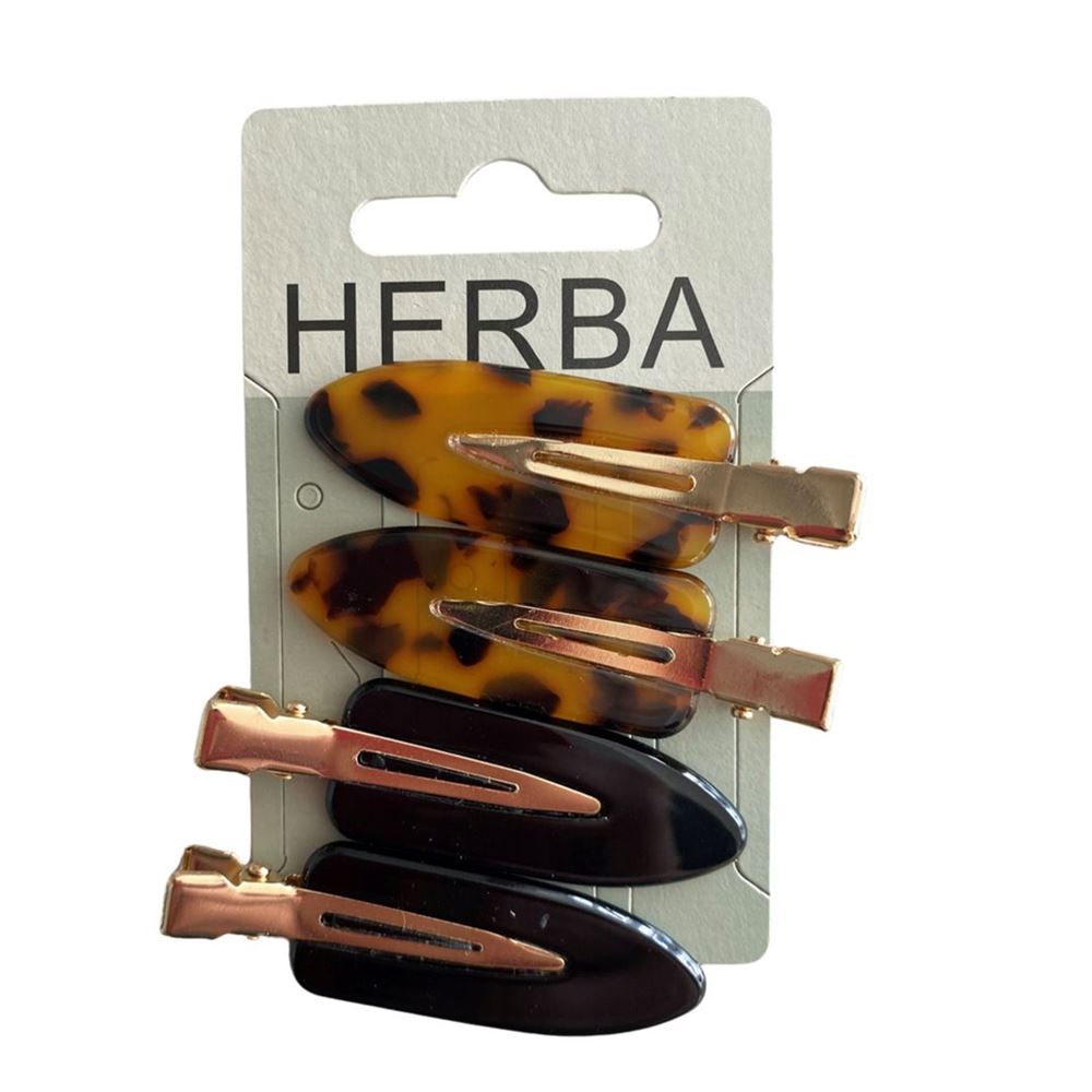 Image of Herba Clips Pin Curl 5.5cm Acetat braun schwarz 4 Stk