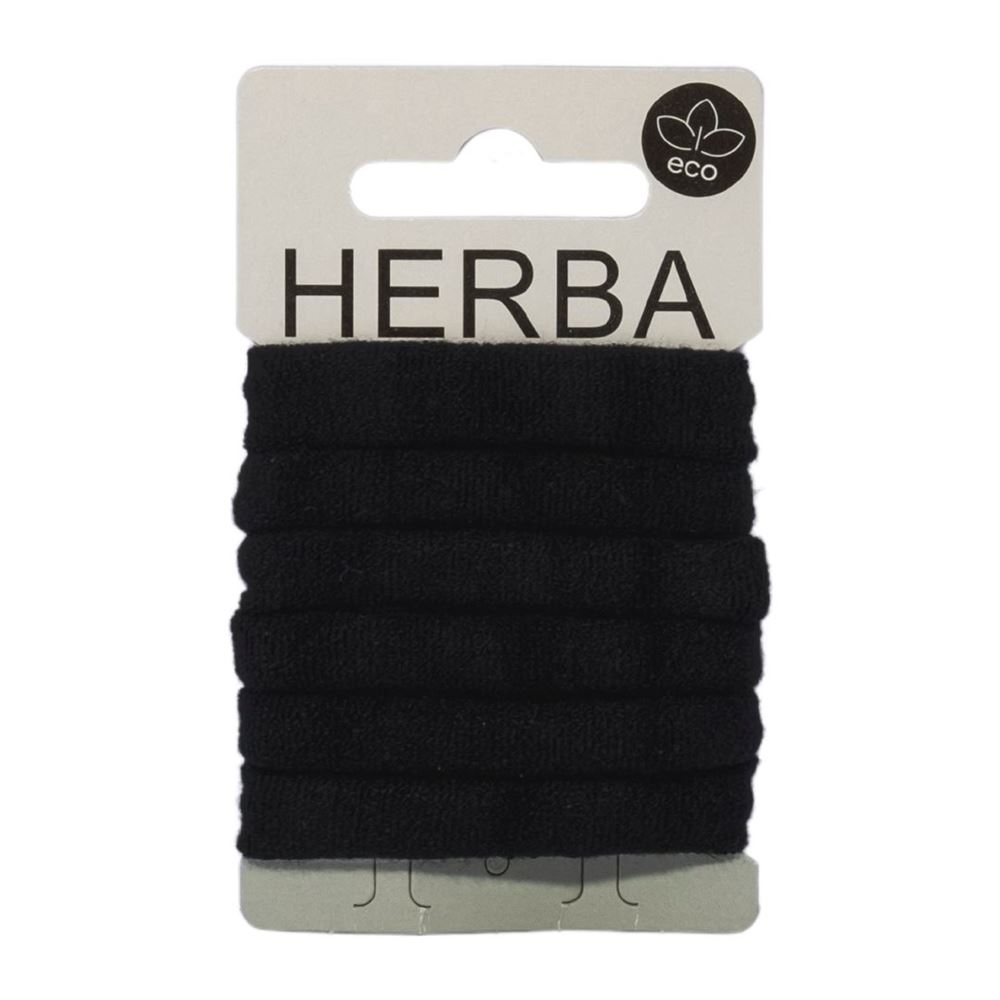 Image of Herba Ecofriendly Haarbinder Ø5cm schwarz 6 Stk