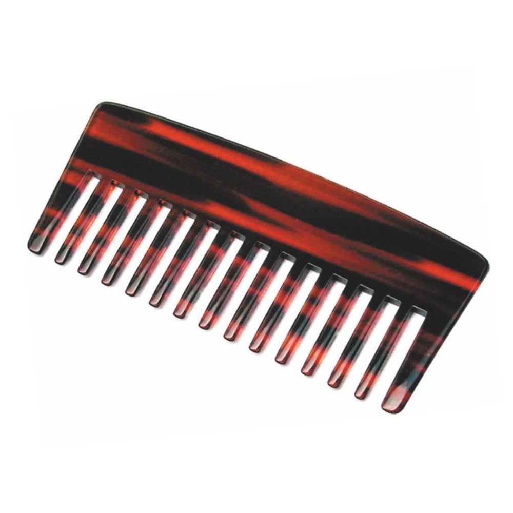 Herba pettine da tasca 11 cm fatto a mano in acetato marrone