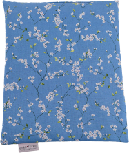Image of Herzzucker Traubenkernkissen 26x21cm Blümchen blau