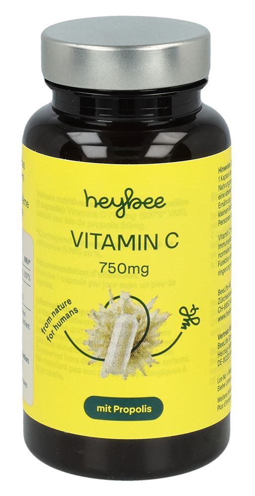 heybee Vitamin C 750mg + Propolis Kaps Ds 60 Stk