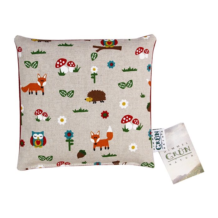 Himmelgrün cuscino con noccioli di ciliegia per bambini 20x20cm animali del bosco