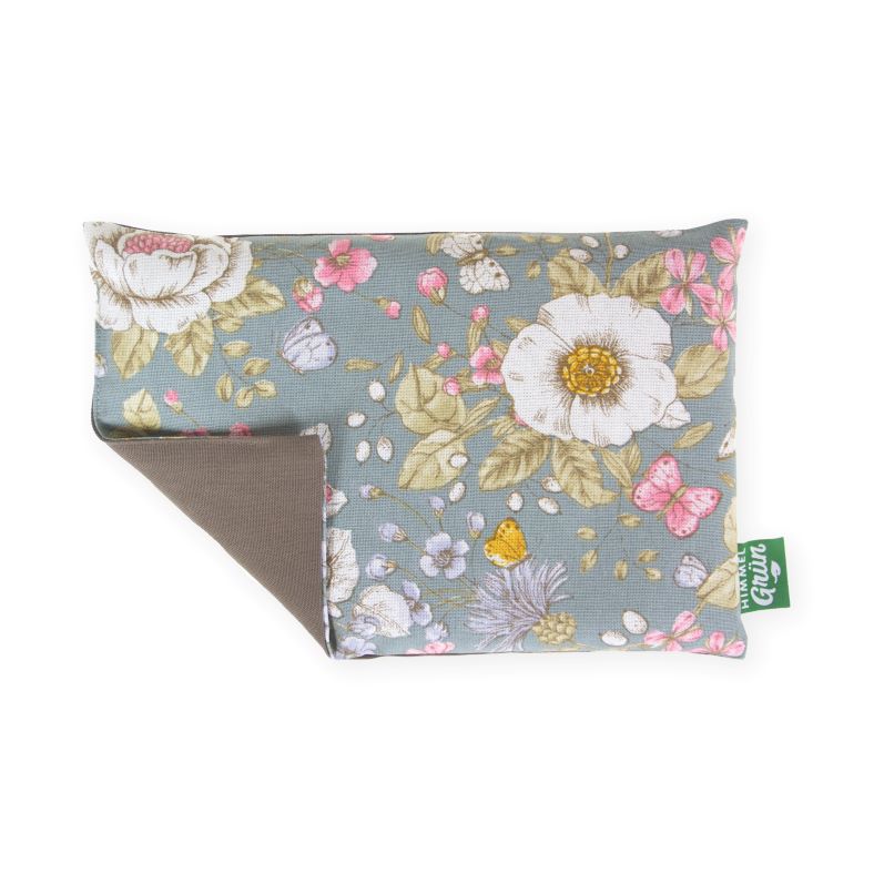 Image of Himmelgrün Traubenkernkissen 30x20cm Schneerose