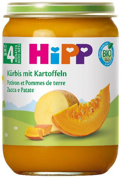 Image of HiPP Bio Kürbis mit Kartoffeln Glas 190 g