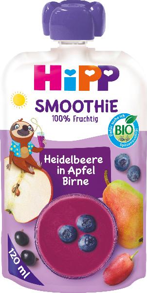 Image of HiPP Bio Smoothie Heidelbeere in Apfel Birne Btl 120 ml