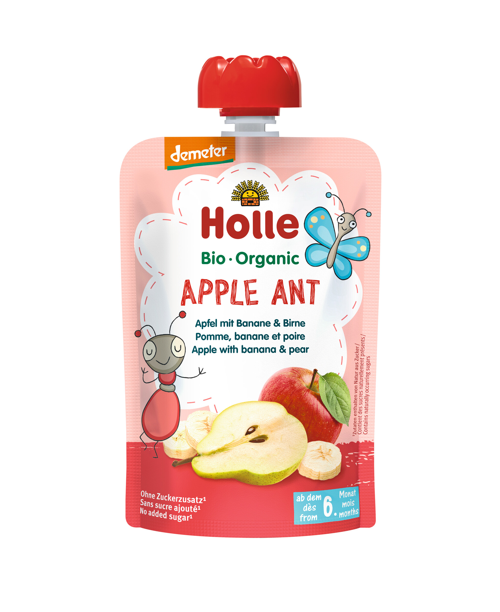 Holle Apple Ant - Pouchy Apfel & Banane mit Birne 100 g