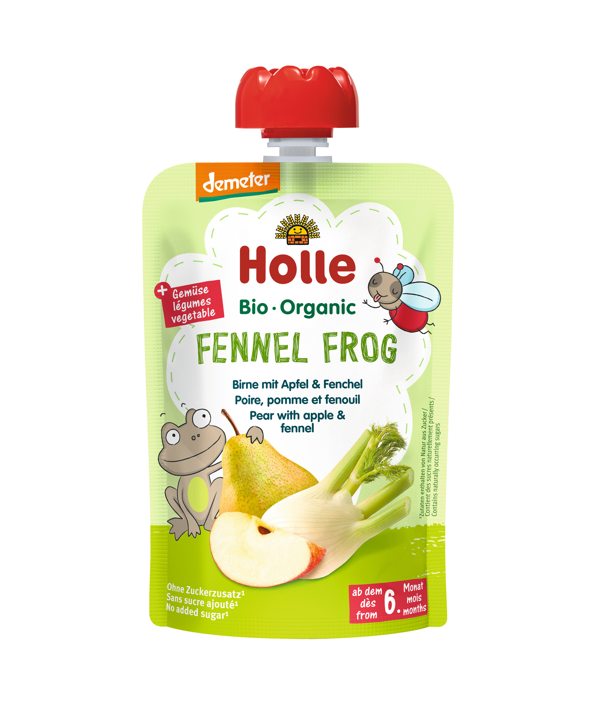 Holle Fennel Frog - Pouchy Birne Apfel Fenchel 100 g