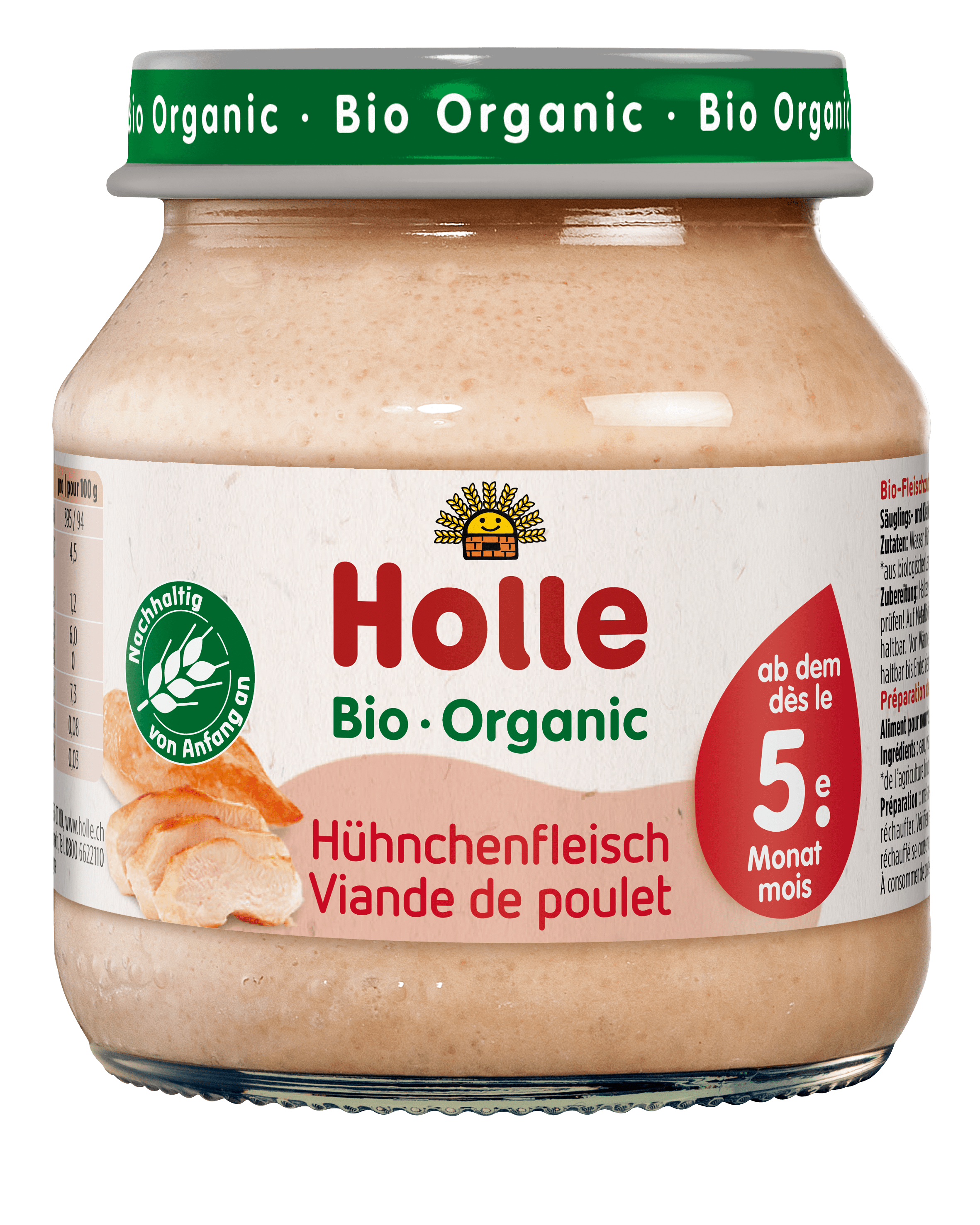 Holle viande de poulet demeter bio 125 g