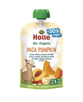 Holle Paca Pumpkin pouchy citrouille pêche banane et avoine sach 100 g