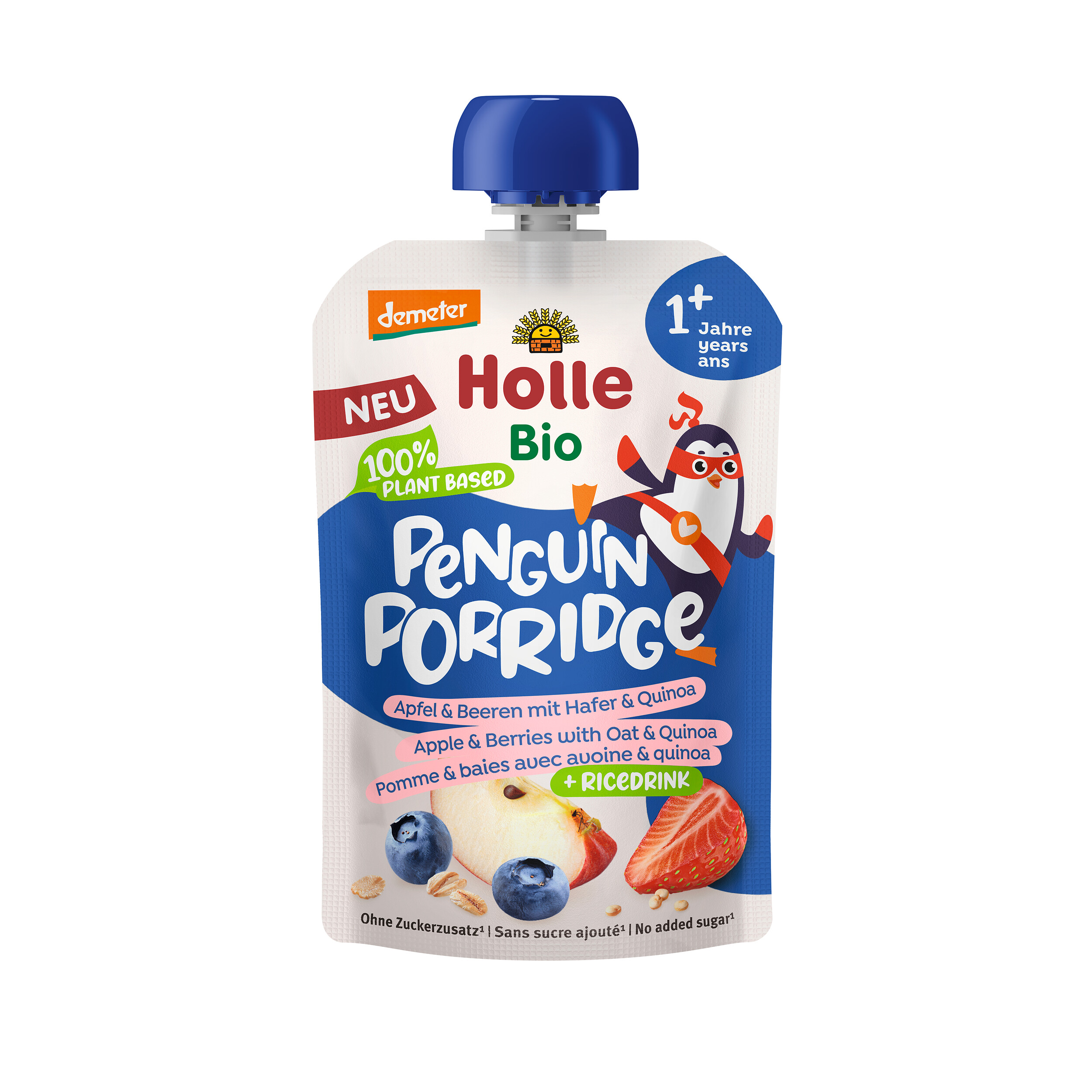 Holle Penguin Porridge Apfel Beeren Hafer Quinoa Btl 110 g