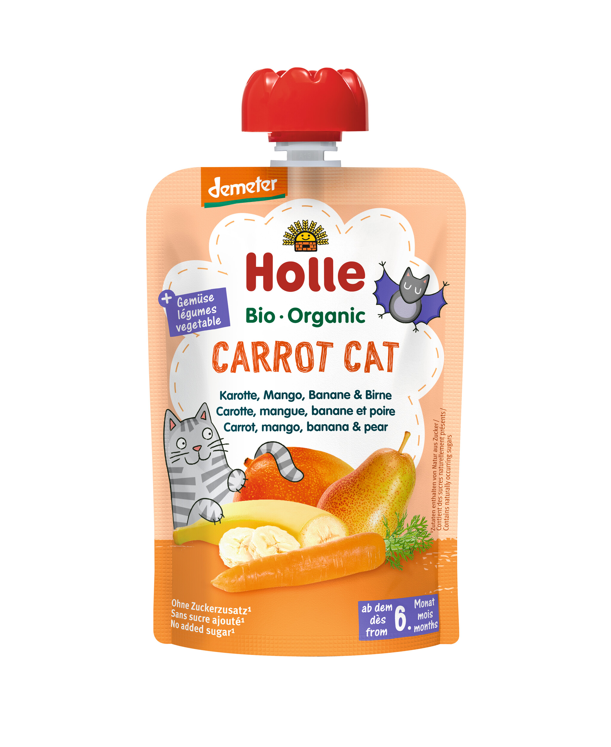 Holle Pouchy Carrot Cat Karotte Mango Banane & Birne 100 g