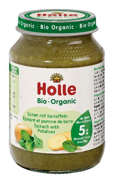 Holle Spinat mit Kartoffeln Bio Glas 190 g