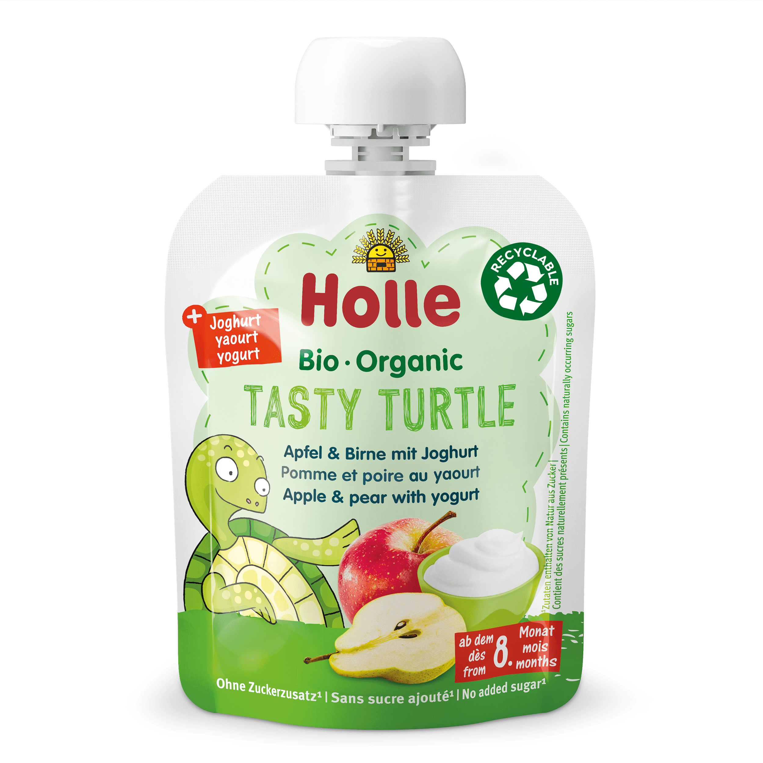 Image of Holle Tasty Turtle Apfel & Birne mit Joghurt Btl 85 g