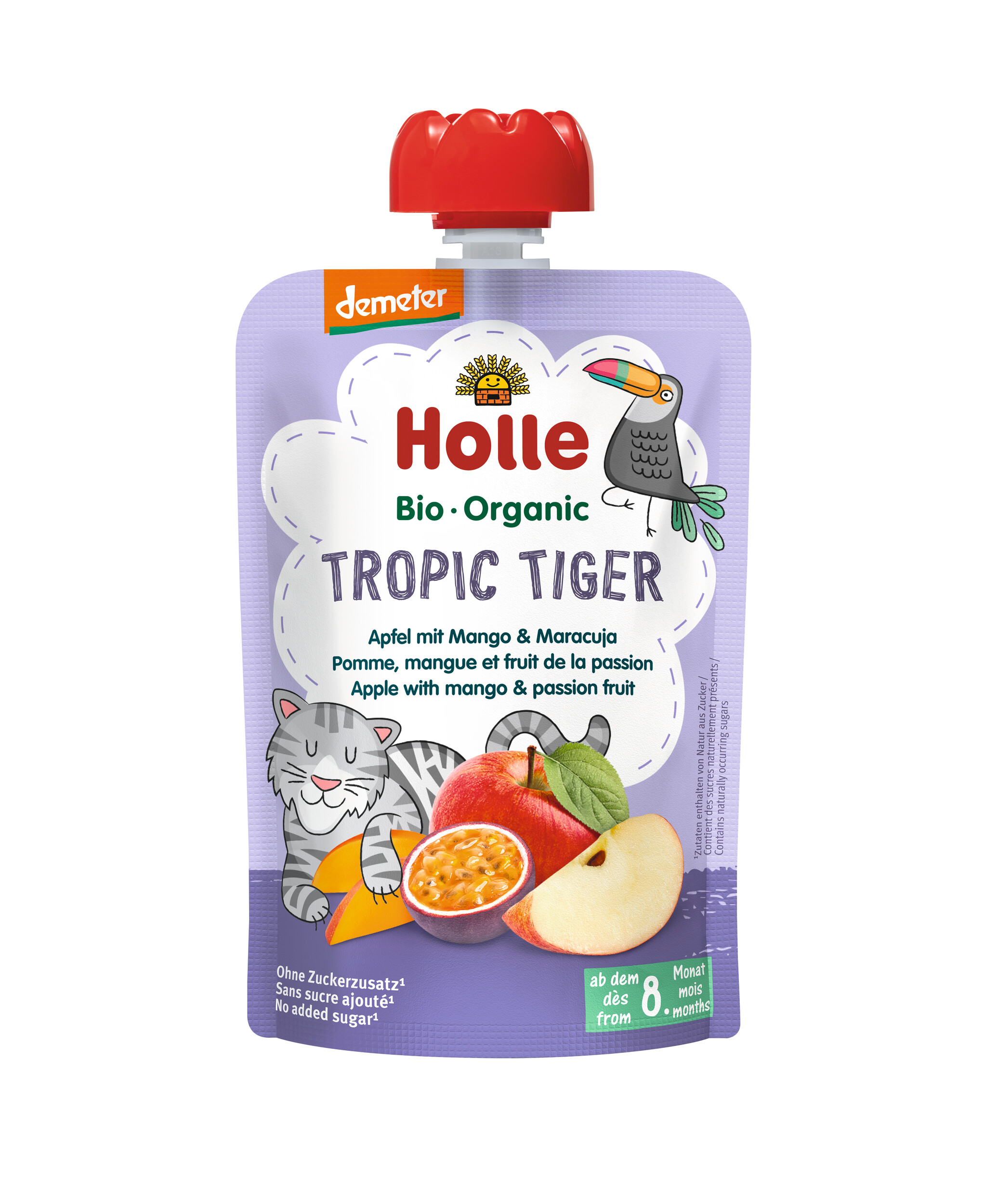 Holle Tropic Tiger - pouchy pomme mangue et fruit de la passion 100 g