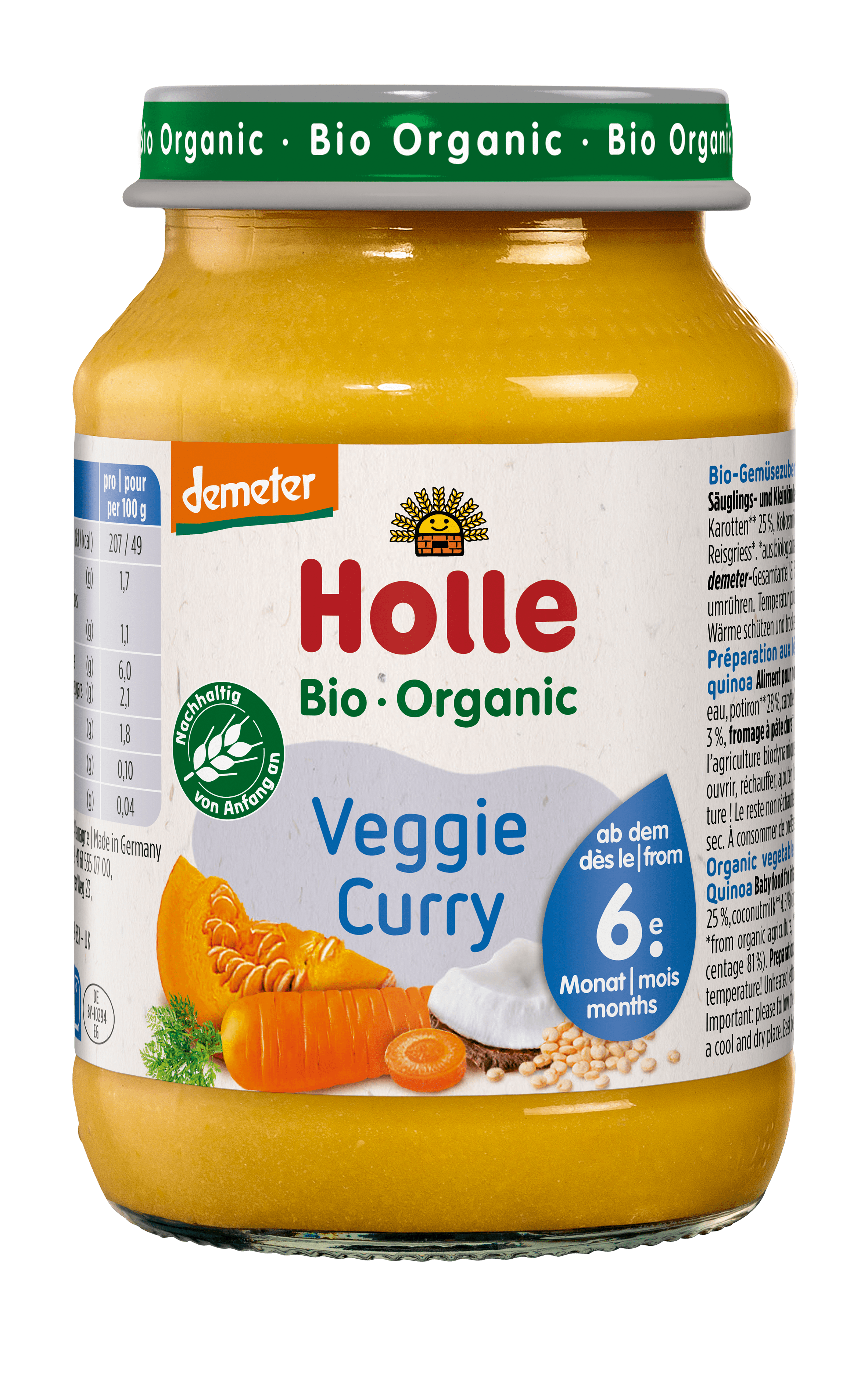 Image of Holle Veggie Curry Glas 190 g