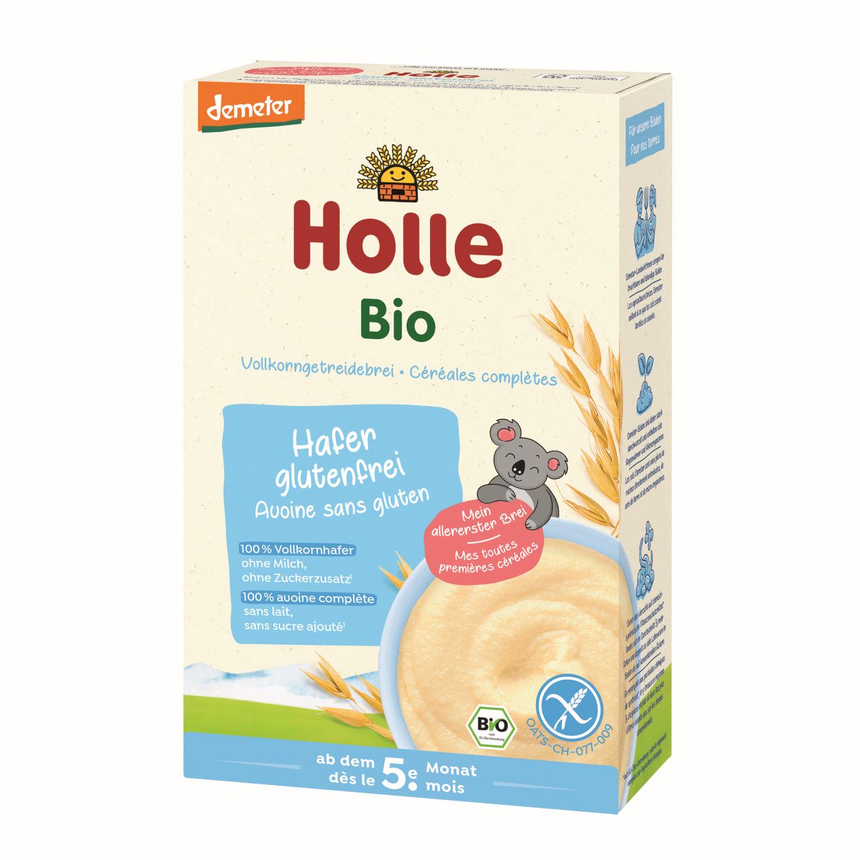 Holle bouillie céréales complètes avoine sans gluten 250 g