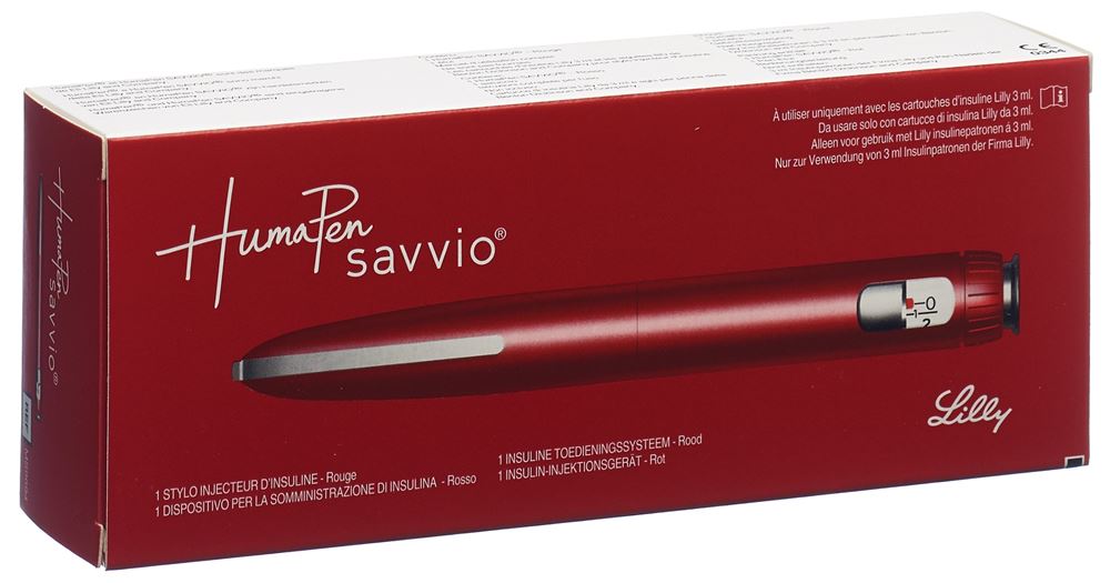 Image of HumaPen Savvio Pen für Insulin-Injektionen rot