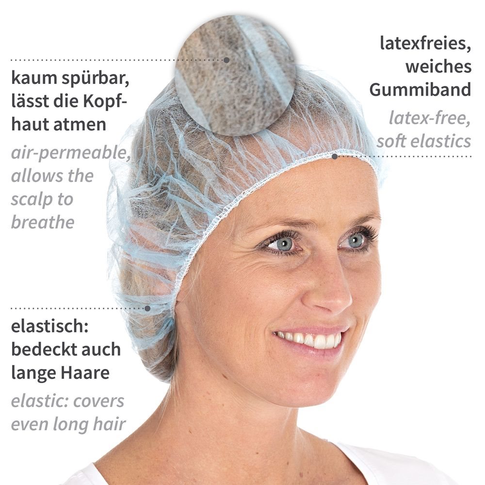 Hygonorm Baretthaube Bettina ø53cm Light PP blau Karton 1000 Stk