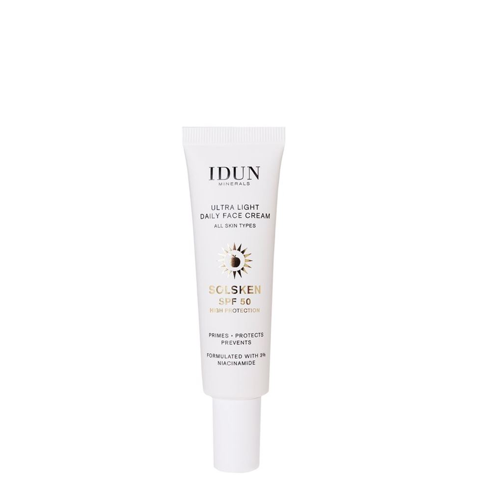 IDUN Minerals Ultra Light Daily Face Cream Solsken LSF 50 (30ml)