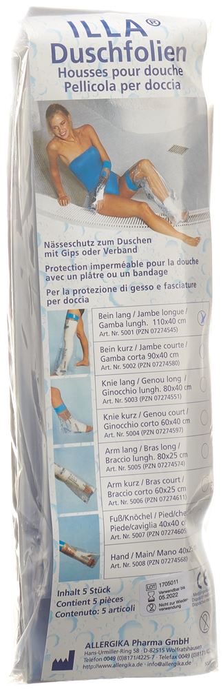 Image of Illa Dusch Schutzfolie 110x40cm Bein Btl 5 Stk