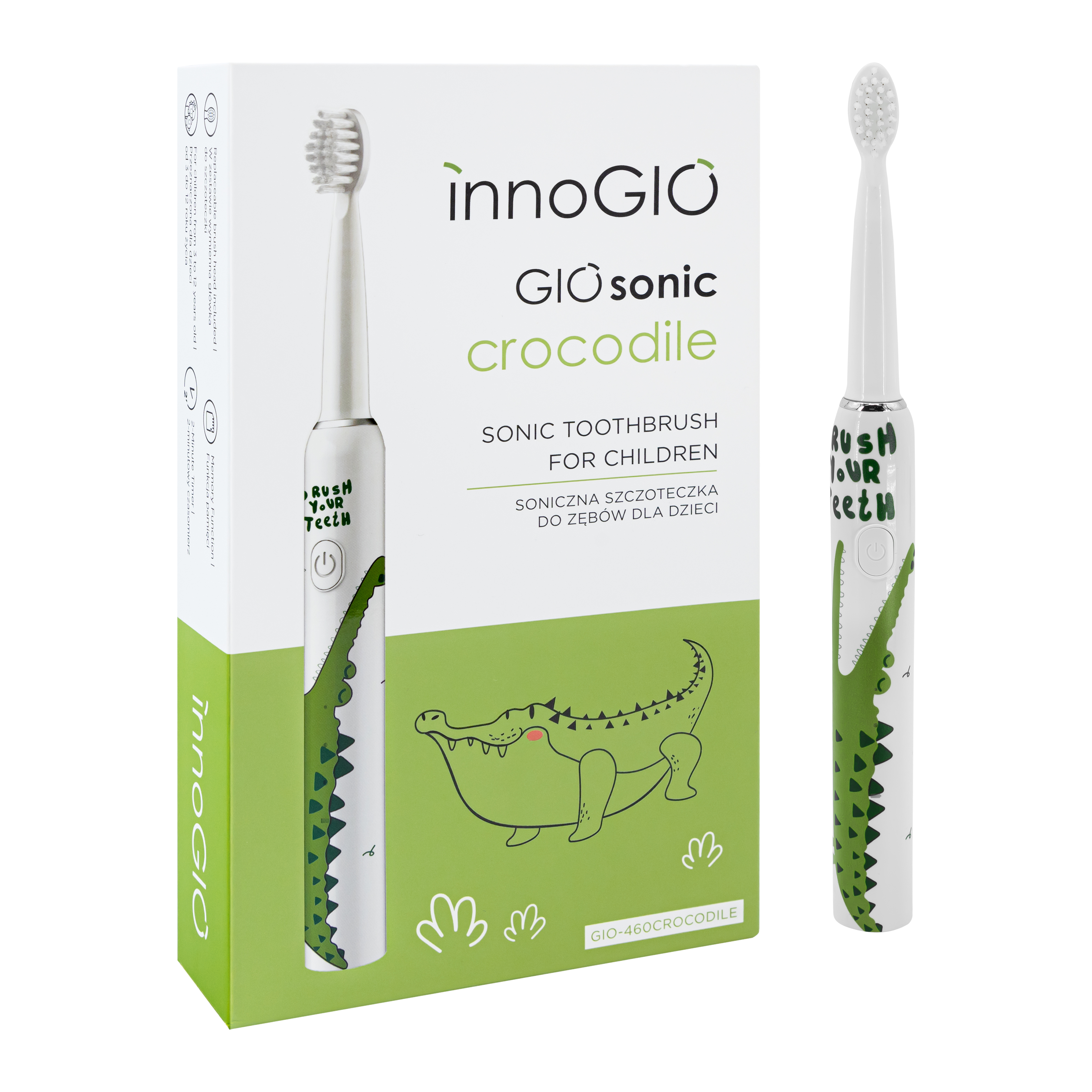 Image of innoGIO USB Sonic Zahnbürste Crocodile Kids