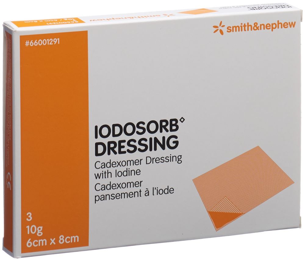 Iodosorb dressing 10 g 6x8cm 3 pce