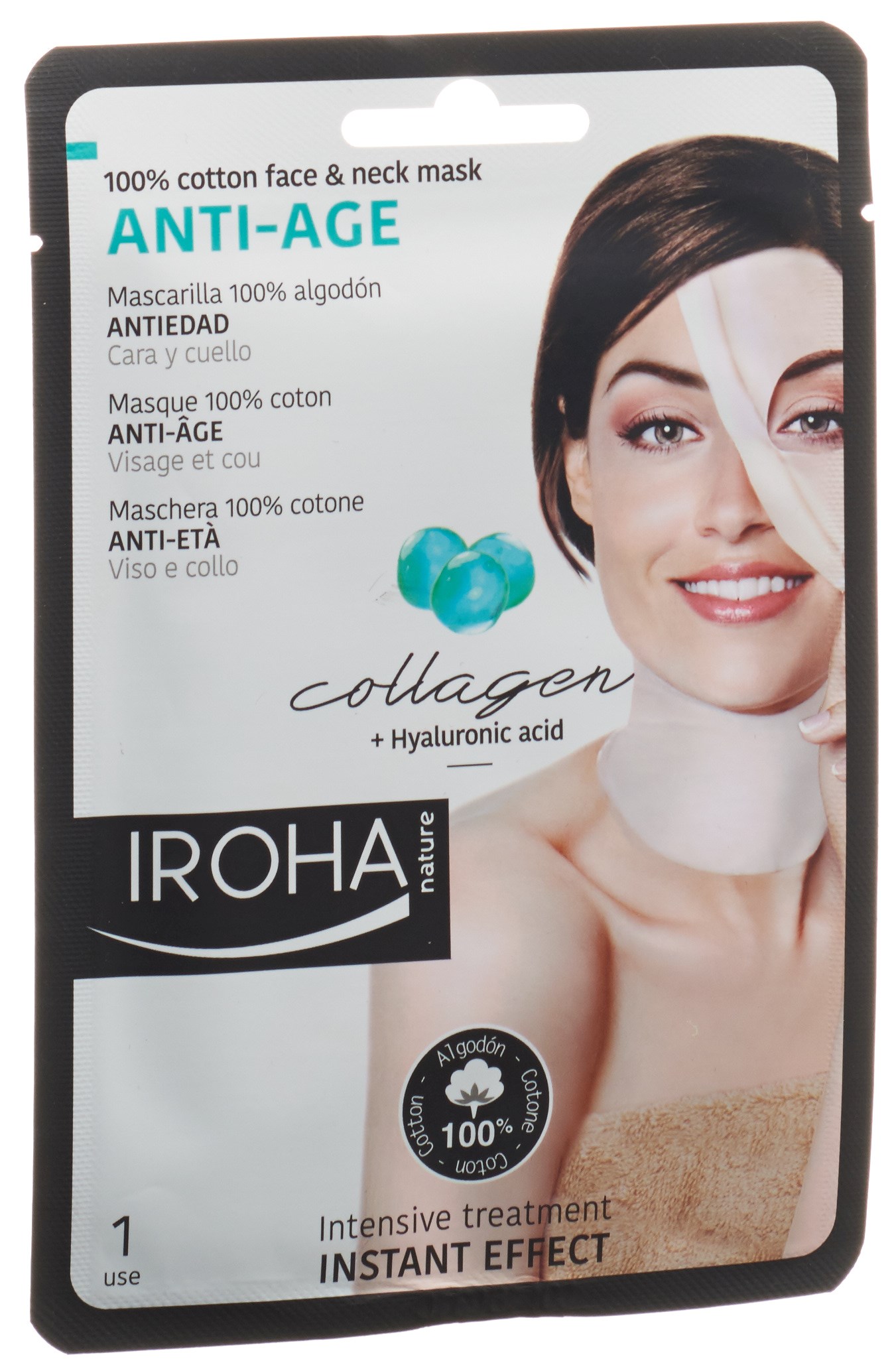 Image of Iroha Cotton Face & Neck Mask Anti Age 30 ml