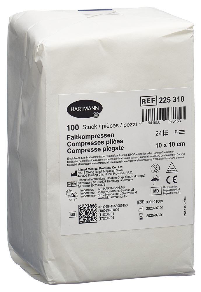 IVF compresse piegate tipo 24 10x10cm 8 strati 100 pezzi