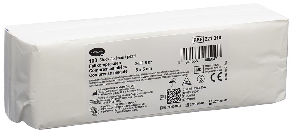 IVF compresses pliées type 24 5x5cm 8 couche 100 pce