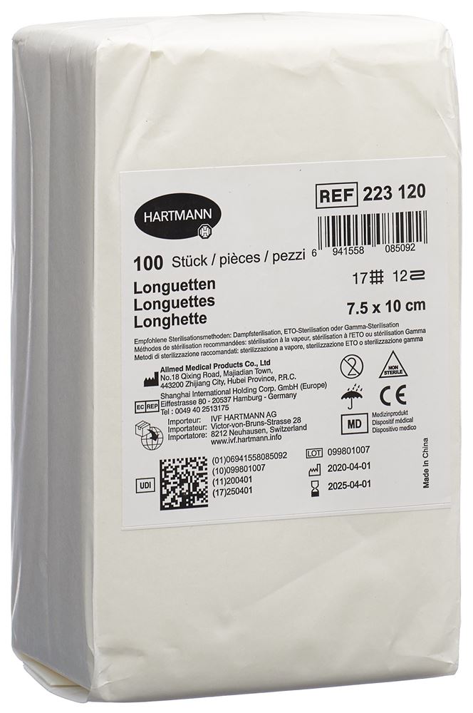 IVF longuette type 17 7.5x10cm 12 couche 100 pce
