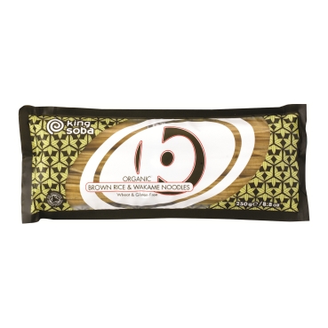 Image of King Soba Braune Reisnudeln mit Wakame glutenfrei Bio 250 g