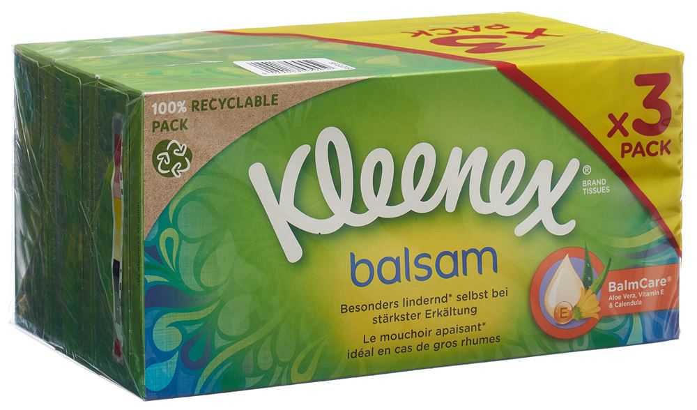 Image of Kleenex Balsam Taschentücher Box Trio 3 x 56 Stk