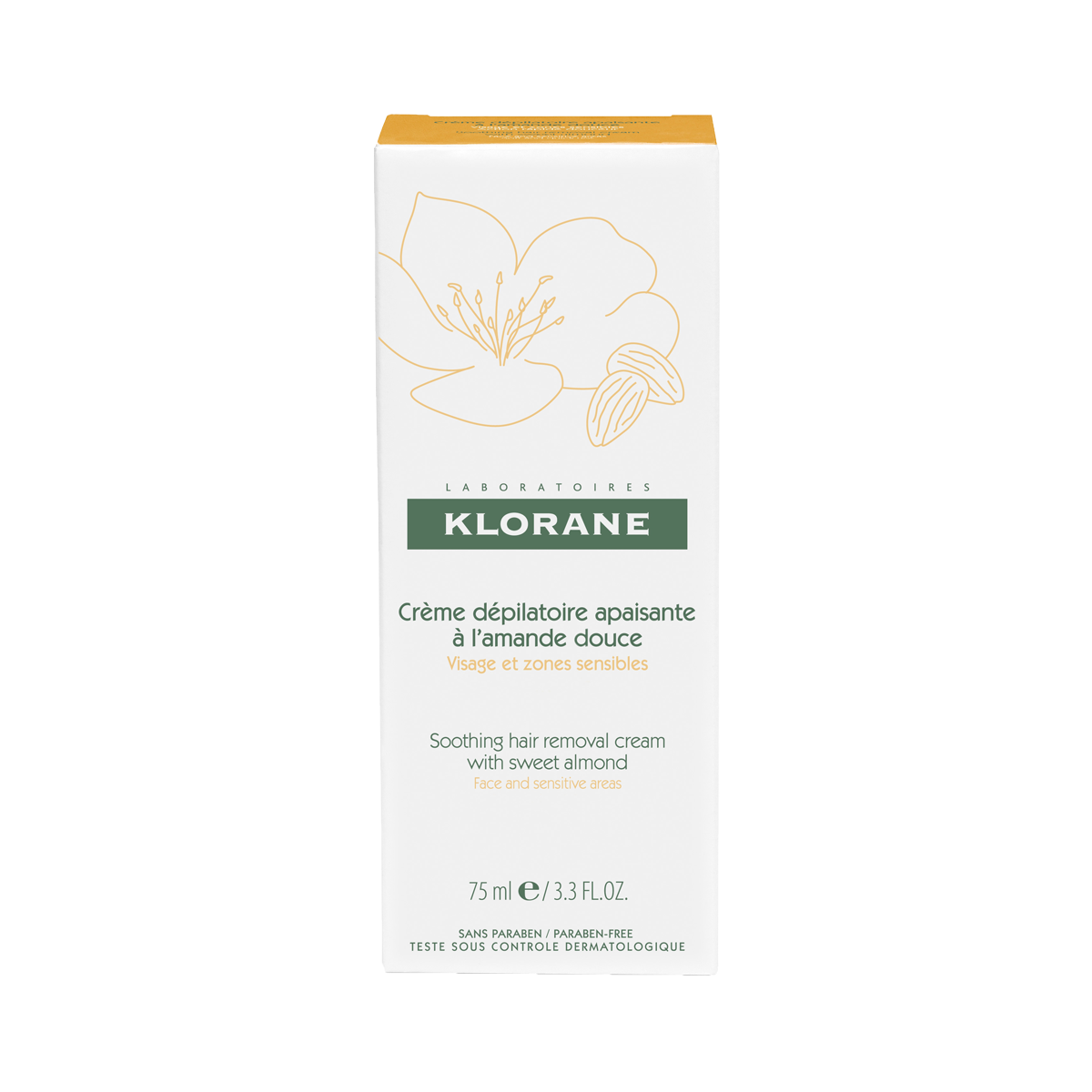 Klorane Crème dépilatoire apaisante pour zones sensibles 75 ml
