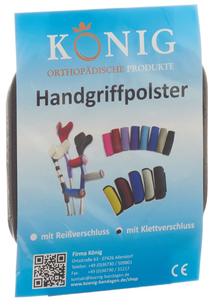 König Griffpolster Krücken schwarz Klettverschluss 1 Paar