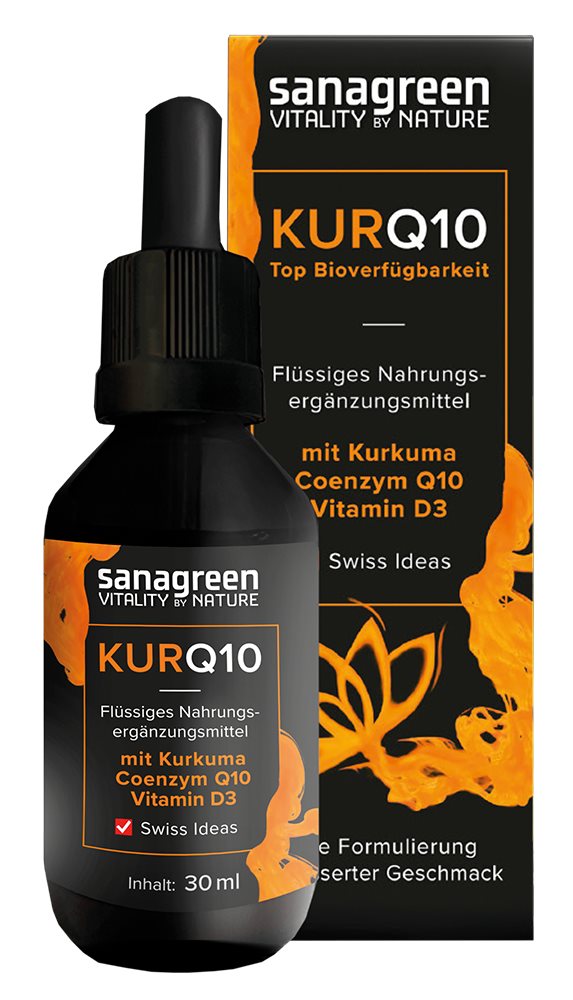 Kurq10 sanagreen mizellierter Kurkuma Extrakt mit Q10 und D3 Pip Fl 30 ml