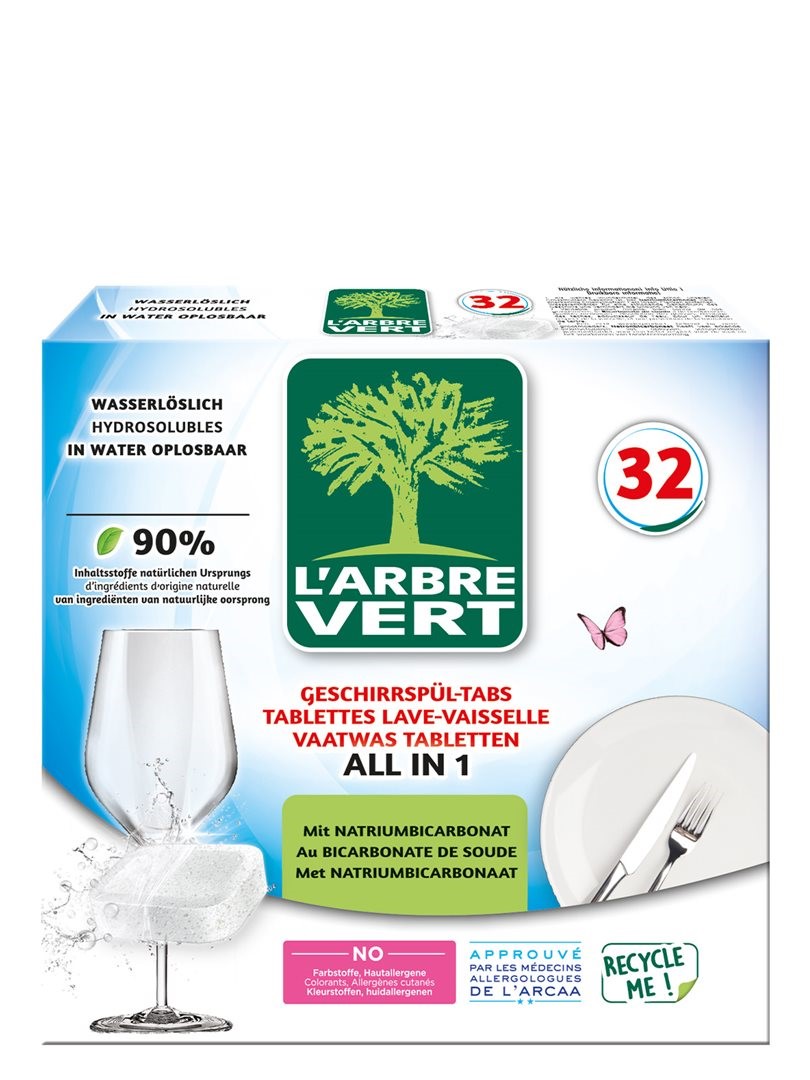 L'arbre Vert Ökologische Geschirrspül-Tabs All in 1 32 Stk
