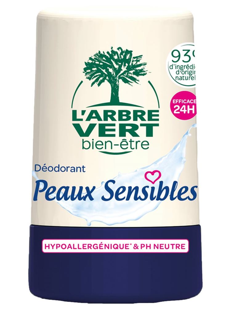 L'arbre Vert Déodorant écologique roll-on peaux sensibles français 50 ml