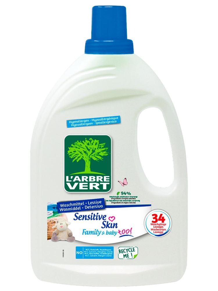 L'arbre Vert lessive liquide écologique peaux sensibles fl 1.53 lt