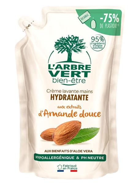 L'arbre Vert Recharge savon mains liq avec amande douce bio français sach 300 ml